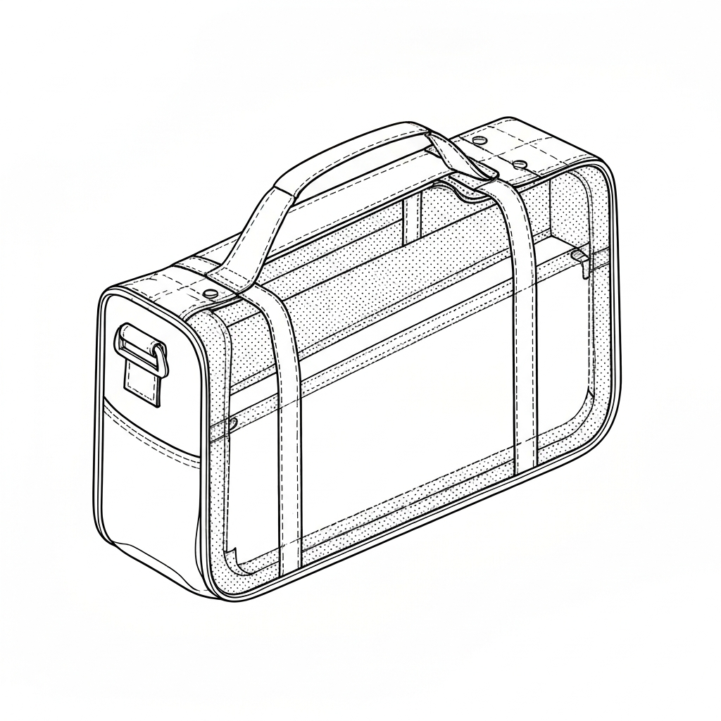 펫 캐리어 (Pet Carrier / 이동장 / ペットキャリー / Túi vận chuyển thú cưng) 기술 도식화