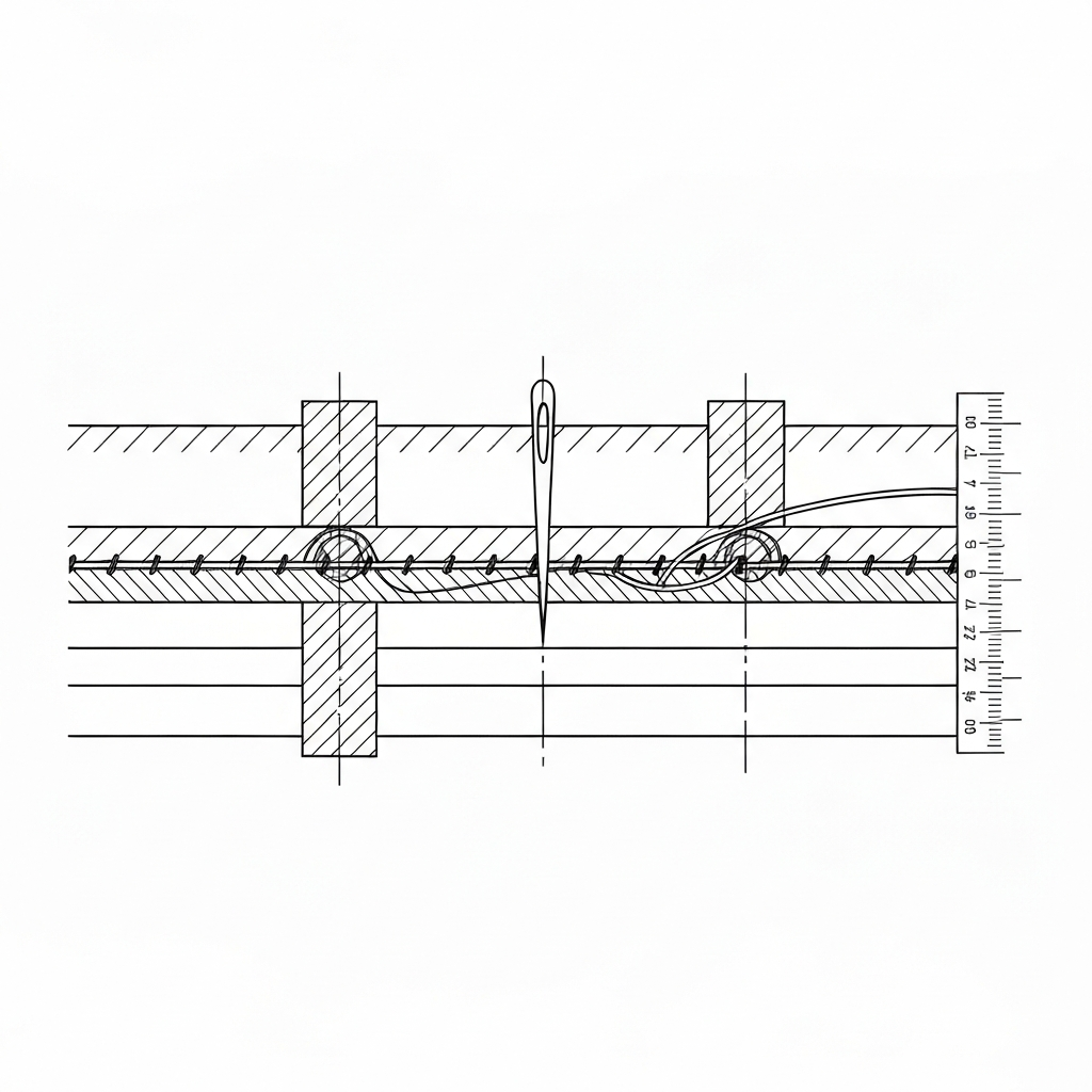 피코 스티치 (Picot Stitch / May Picot / ピコステッチ) 기술 도식화