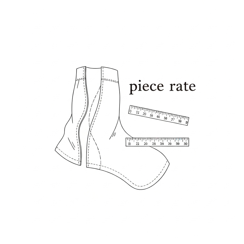 피스 단가 (Piece Rate / Đơn giá khoán / 出来高払い) 기술 도식화