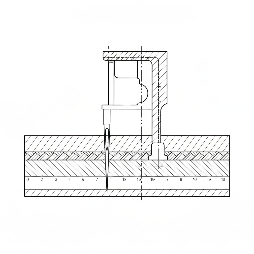 핀턱 (Pin Tuck / ly nhỏ / ピンタック / 细褶) 기술 도식화