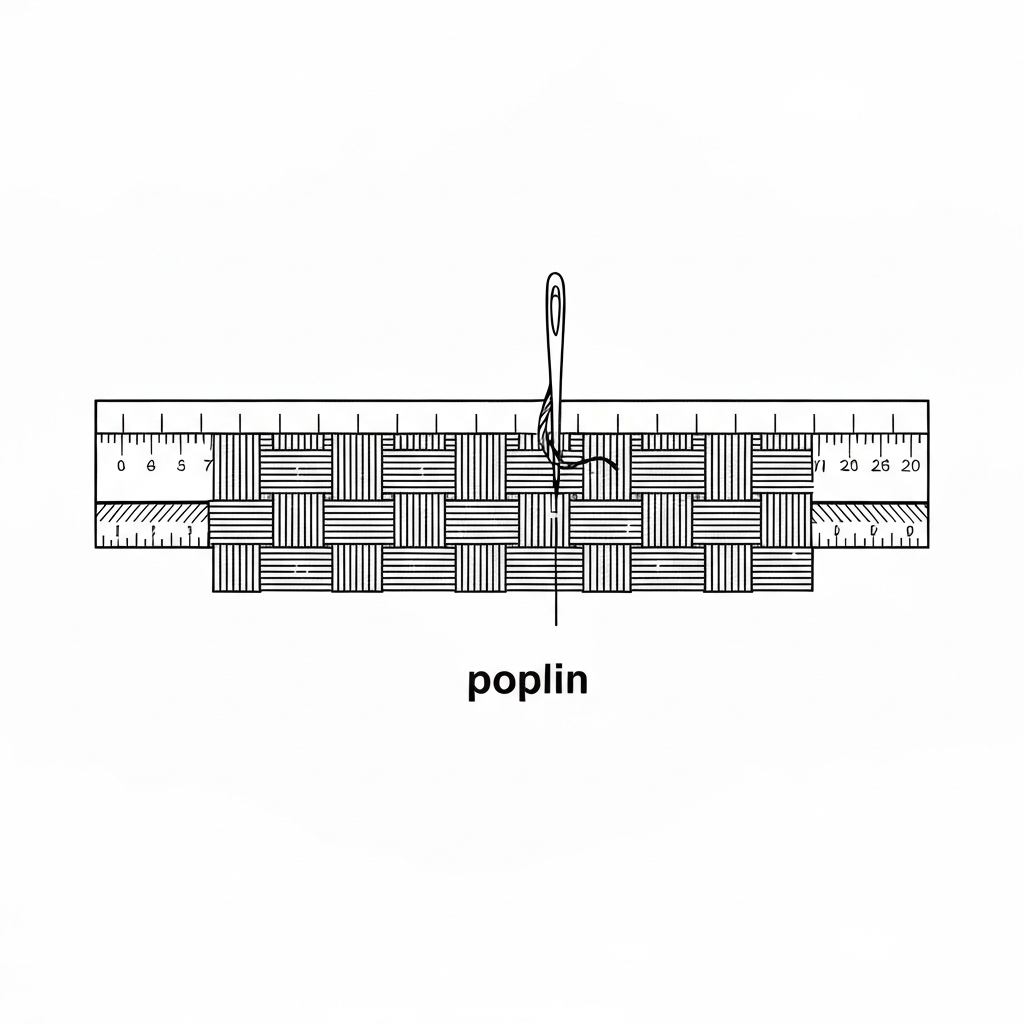 포플린 (Poplin / Vải Poplin / ポプリン / 府绸) 기술 도식화
