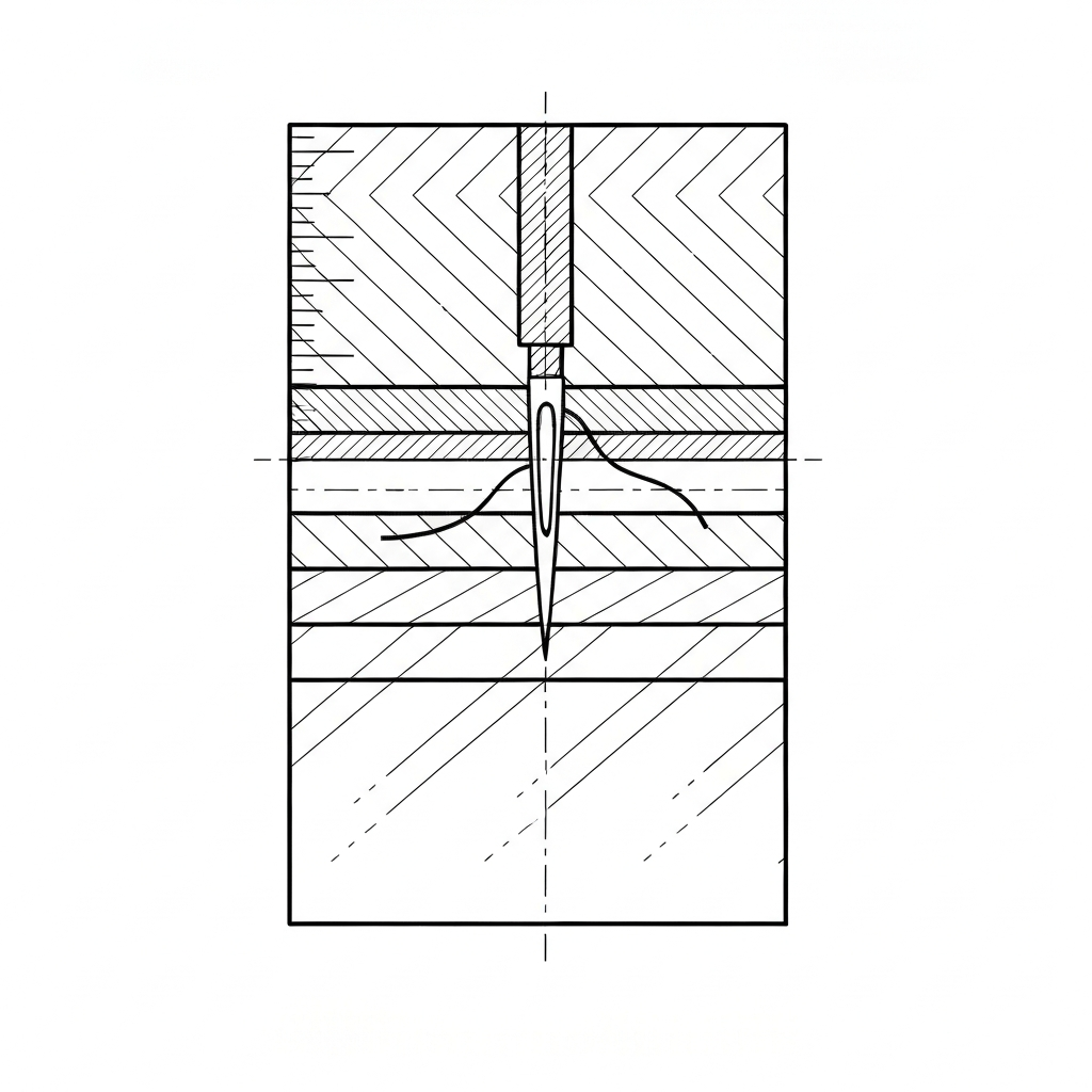 데끼 (Raw Edge / Mép vải thô / 切りっぱなし) 기술 도식화