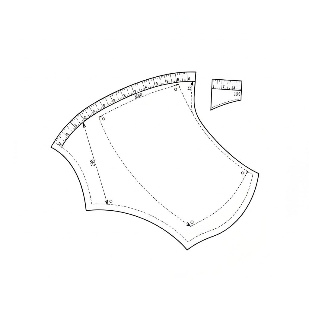 시접 (Seam Allowance / lượng dư đường may / 縫い代) 기술 도식화