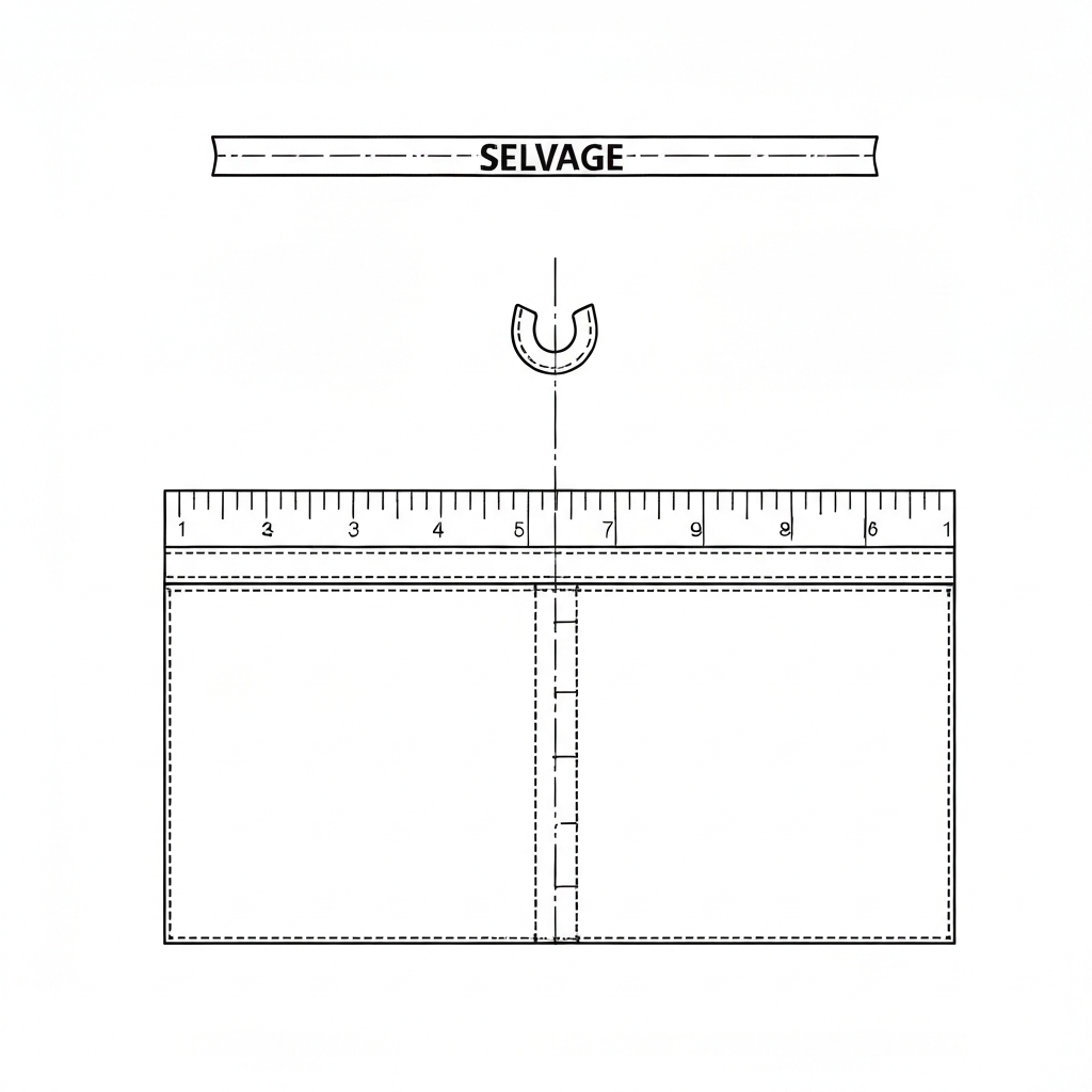 식서 (Selvage / 셀비지 / biên vải / 耳 / 布边) 기술 도식화