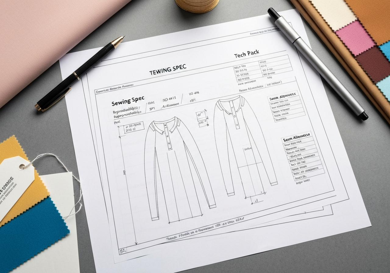 봉제사양 (Sewing Spec / quy cách may / 縫製仕様)