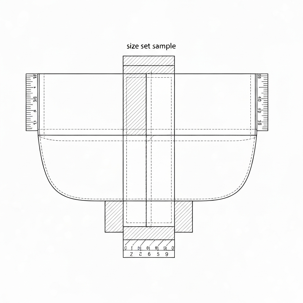 사이즈셋 (Size Set Sample / mẫu size set / サイズセット / 齐码样) 기술 도식화