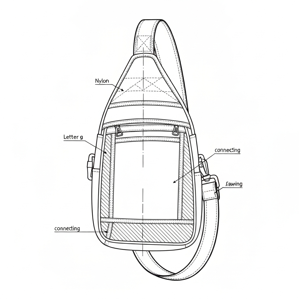 슬링백 (Sling Bag / túi đeo ngực / スリングバッグ / 胸包) 기술 도식화
