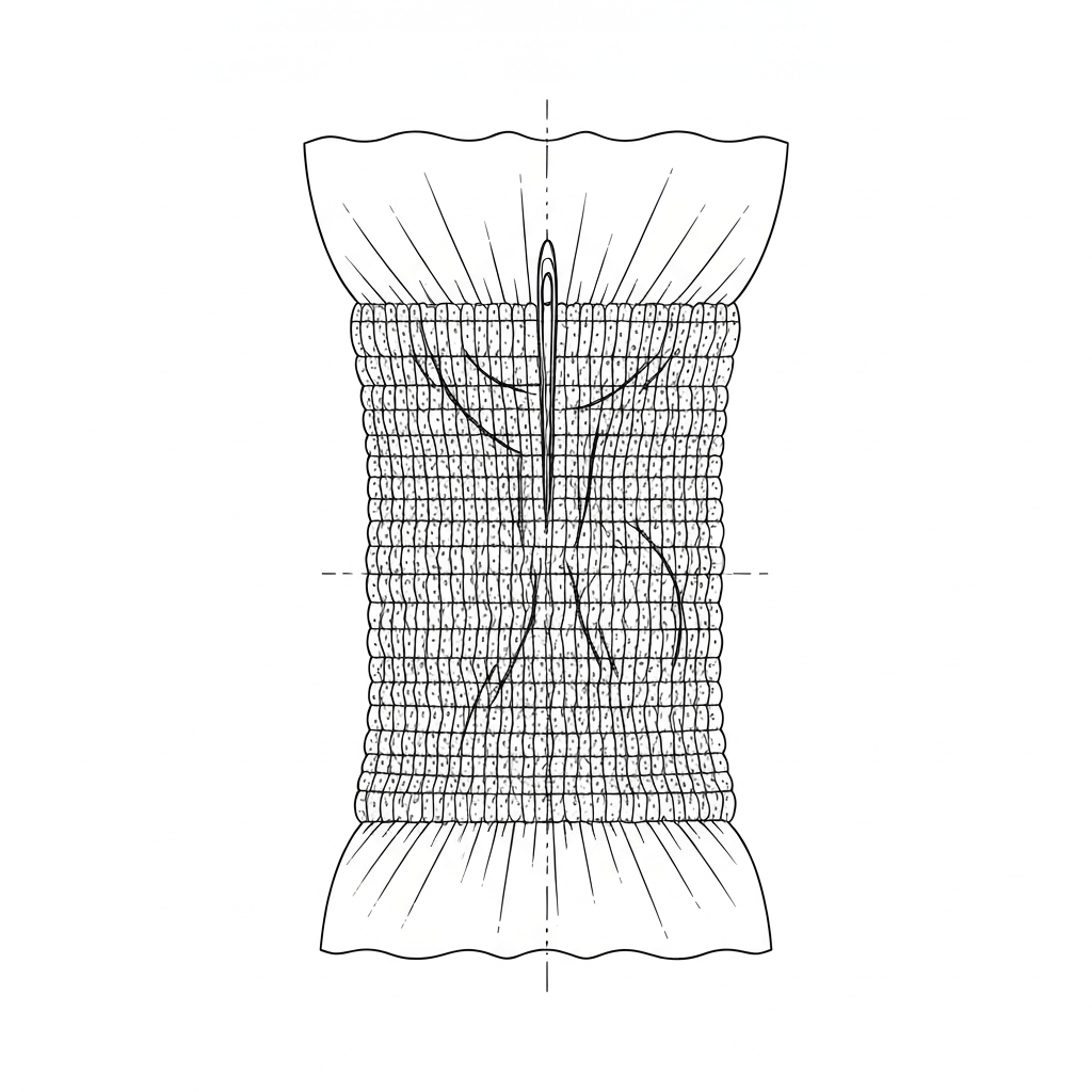 스모킹 (Smocking / May thun chỉ / スモッキング) 기술 도식화