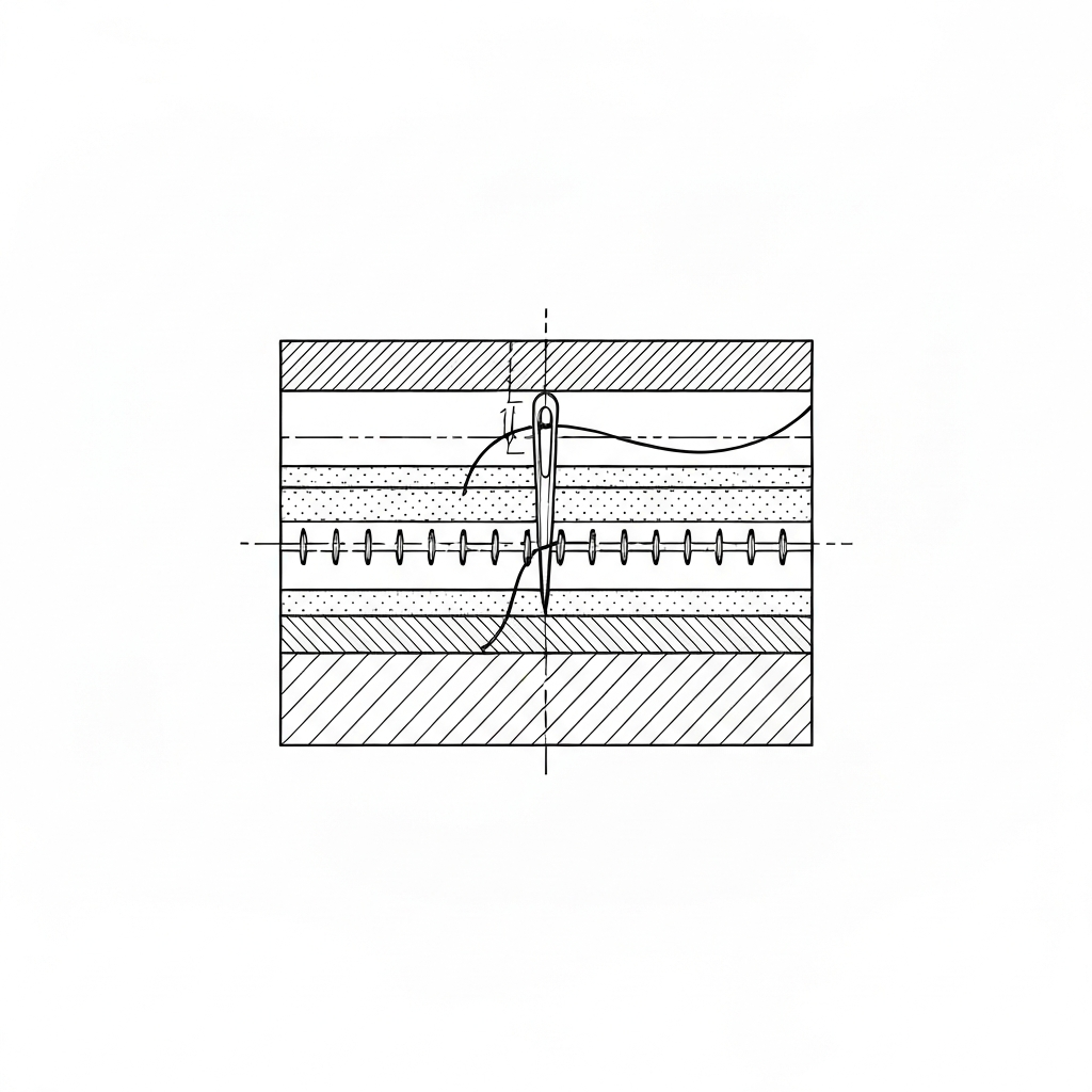 땀수 (SPI - Stitches Per Inch / Mật độ mũi chỉ / 運針数) 기술 도식화