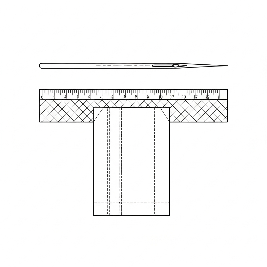 땀수 (Stitch Per Inch (SPI) 기술 도식화