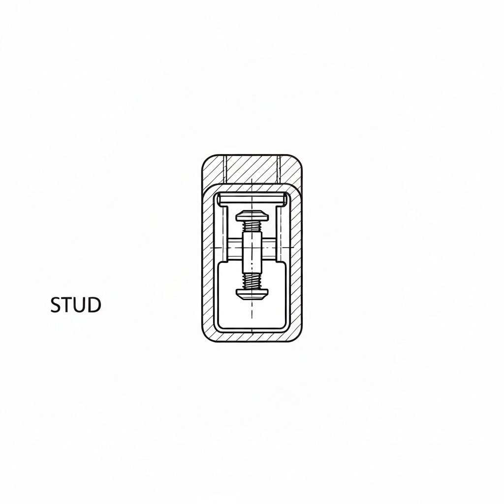 스터드 (Stud / đinh tán trang trí / スタッズ) 기술 도식화