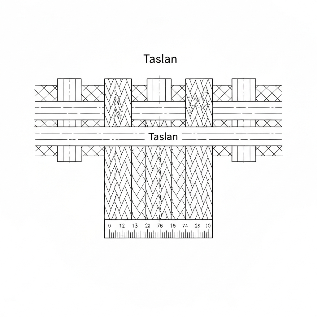 타슬란 (Taslan / Vải Taslan / タスラン / 塔丝隆) 기술 도식화