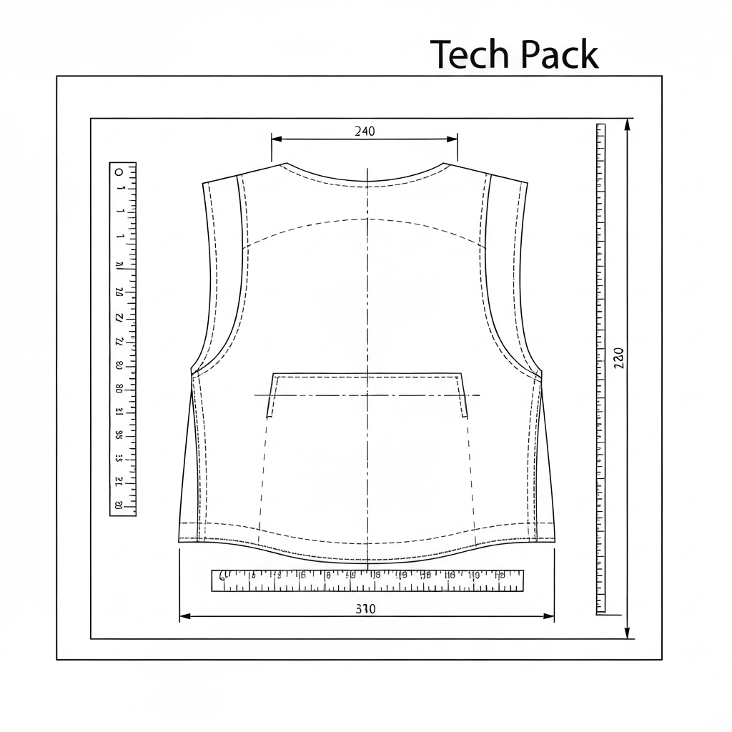 테크팩 (Tech Pack / bản kỹ thuật / テックパック) 기술 도식화