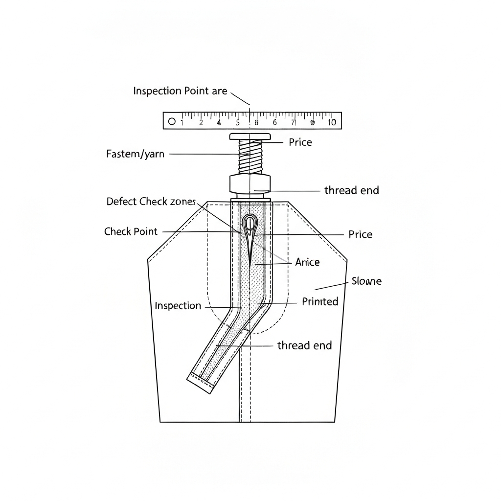 실밥 (Thread End / đầu chỉ / 糸くず) 기술 도식화