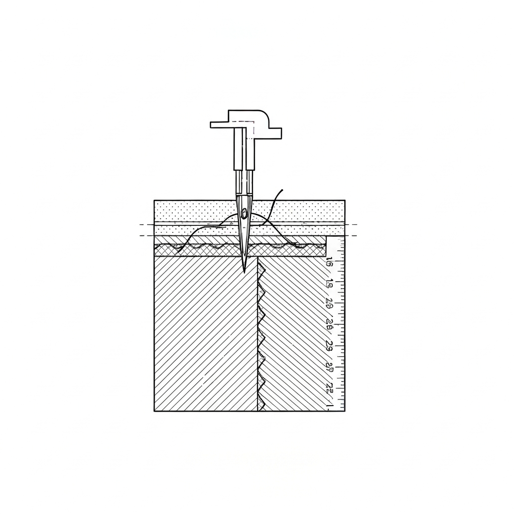 상침 (Topstitch) 기술 도식화