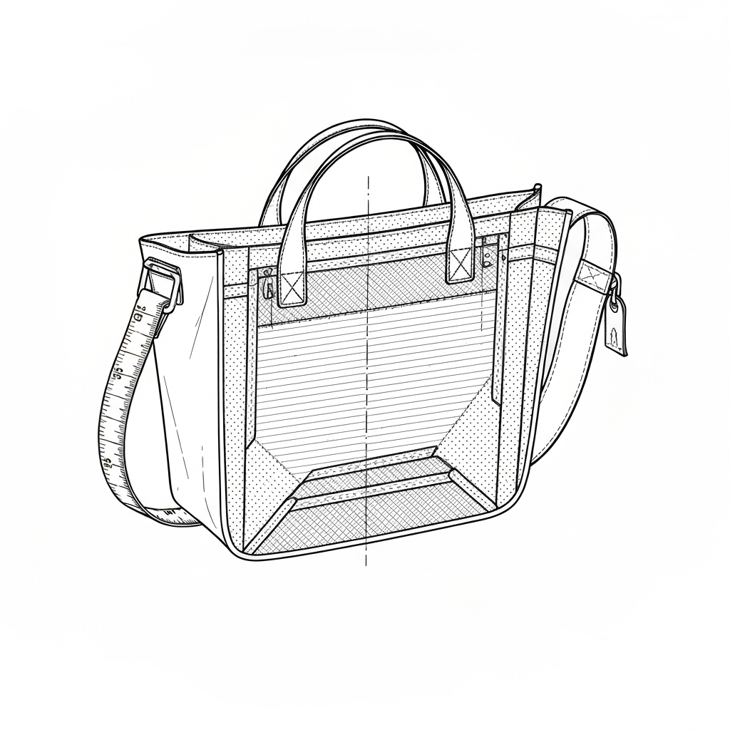 토트백 (Tote Bag / túi tote / トートバッグ) 기술 도식화