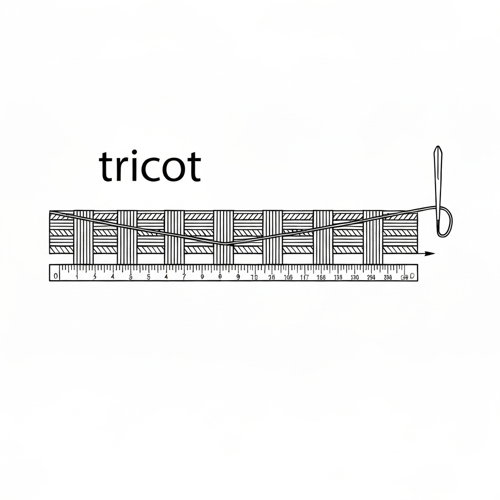 트리코트 (Tricot / Vải Tricot / トリコット / 经编布) 기술 도식화
