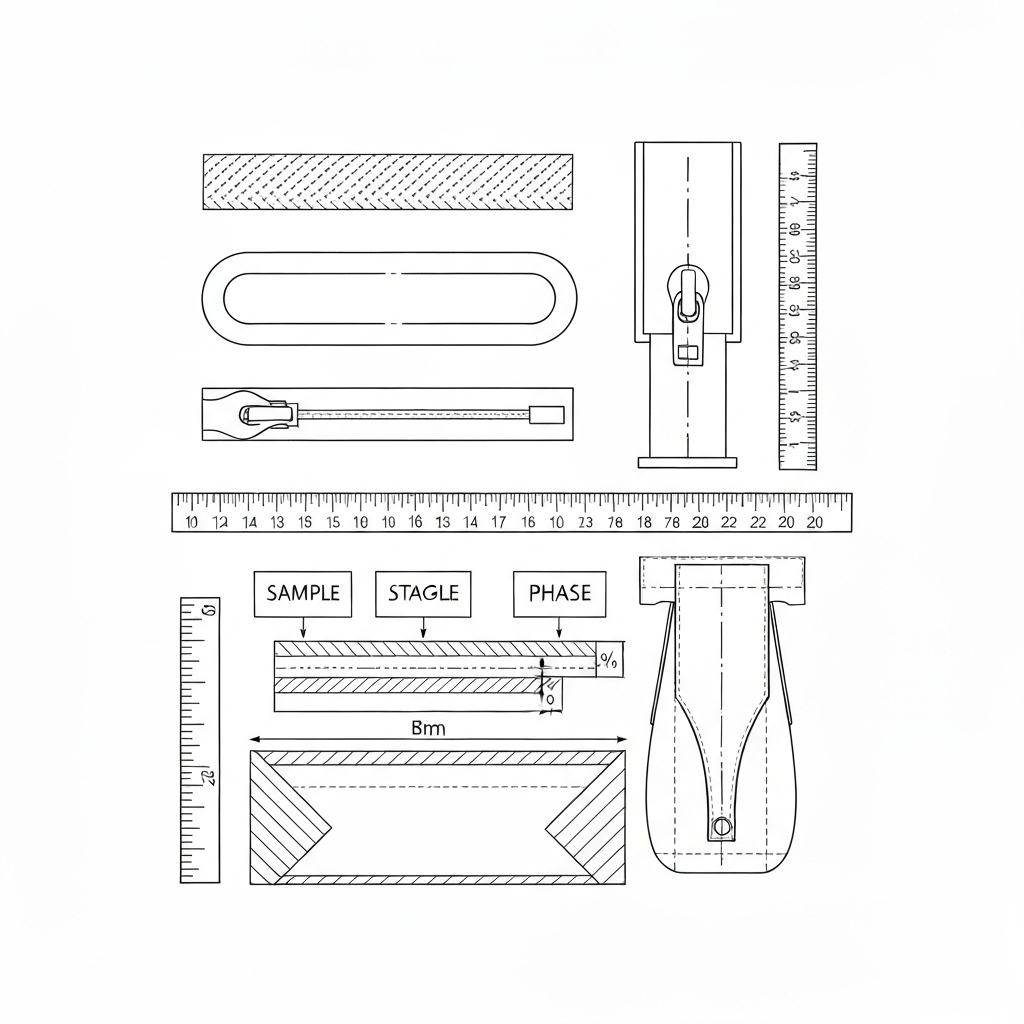 부자재 카드 (Trim Card / Bảng phụ liệu / 副資材カード) 기술 도식화