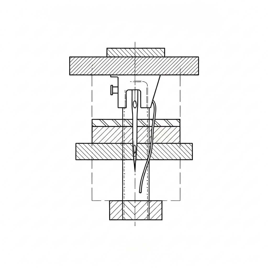 트윈니들 (Twin Needle Stitch / may hai kim / 二本針ステッチ) 기술 도식화