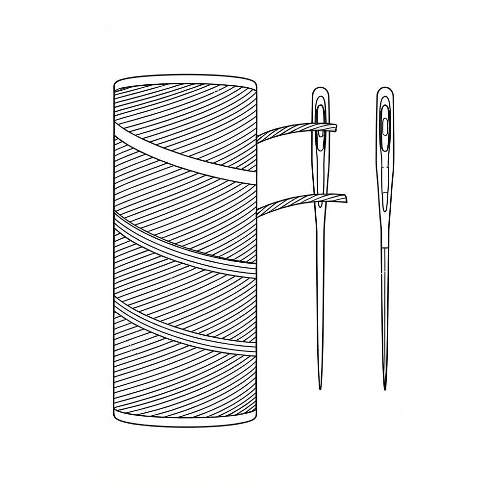 내광사 (UV Resistant Thread / 耐光糸 / Chỉ kháng tia UV) 기술 도식화