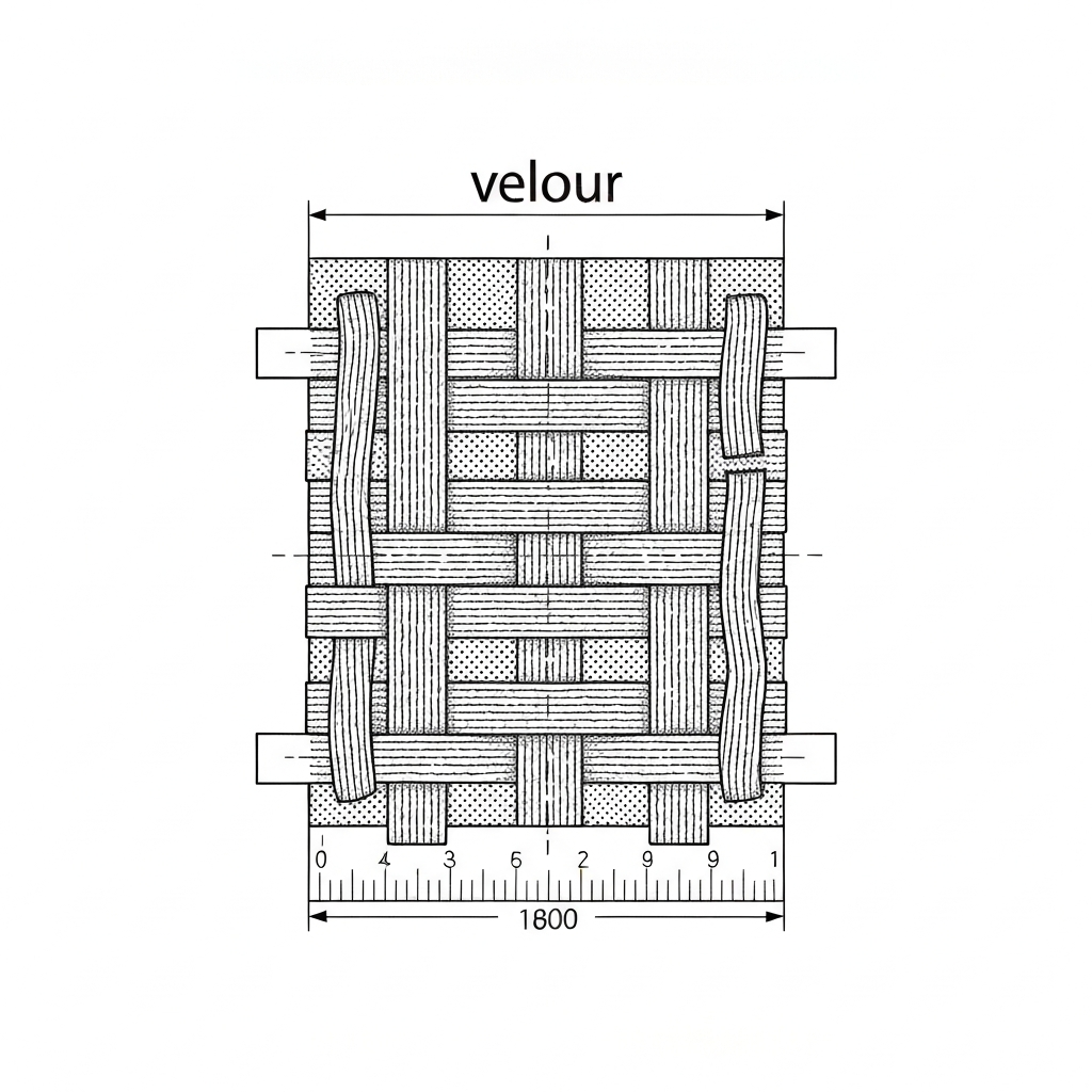 벨로아 (Velour / Vải nhung / ベロア) 기술 도식화