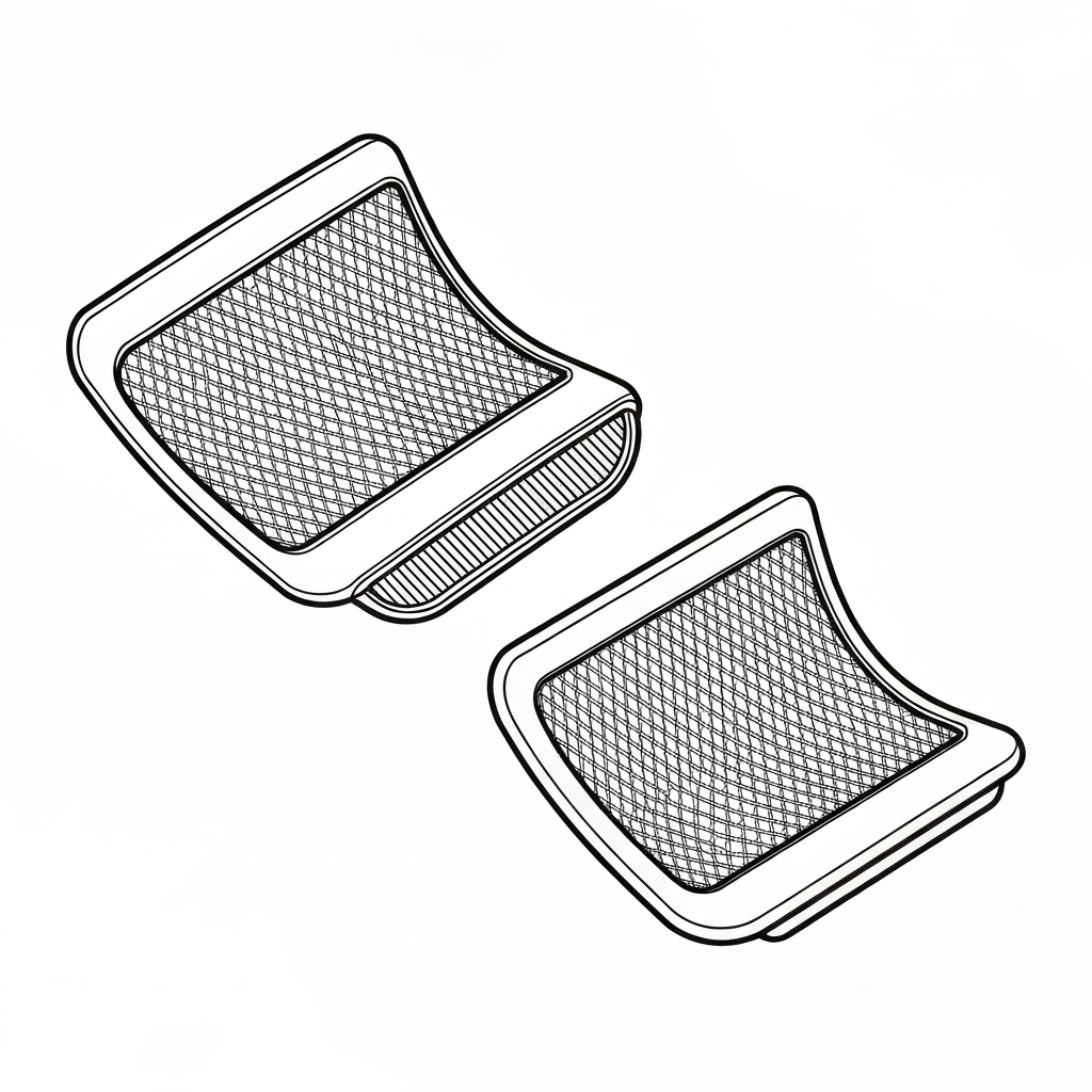 에어 메쉬 (Air Mesh / 3D Spacer Fabric) 기술 도식화