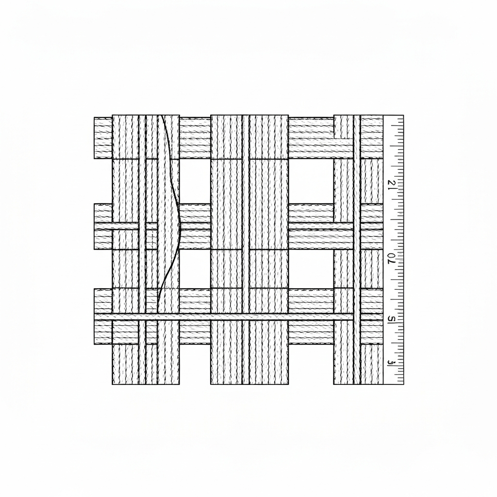 직물 (Woven Fabric / vải dệt thoi / 織物) 기술 도식화