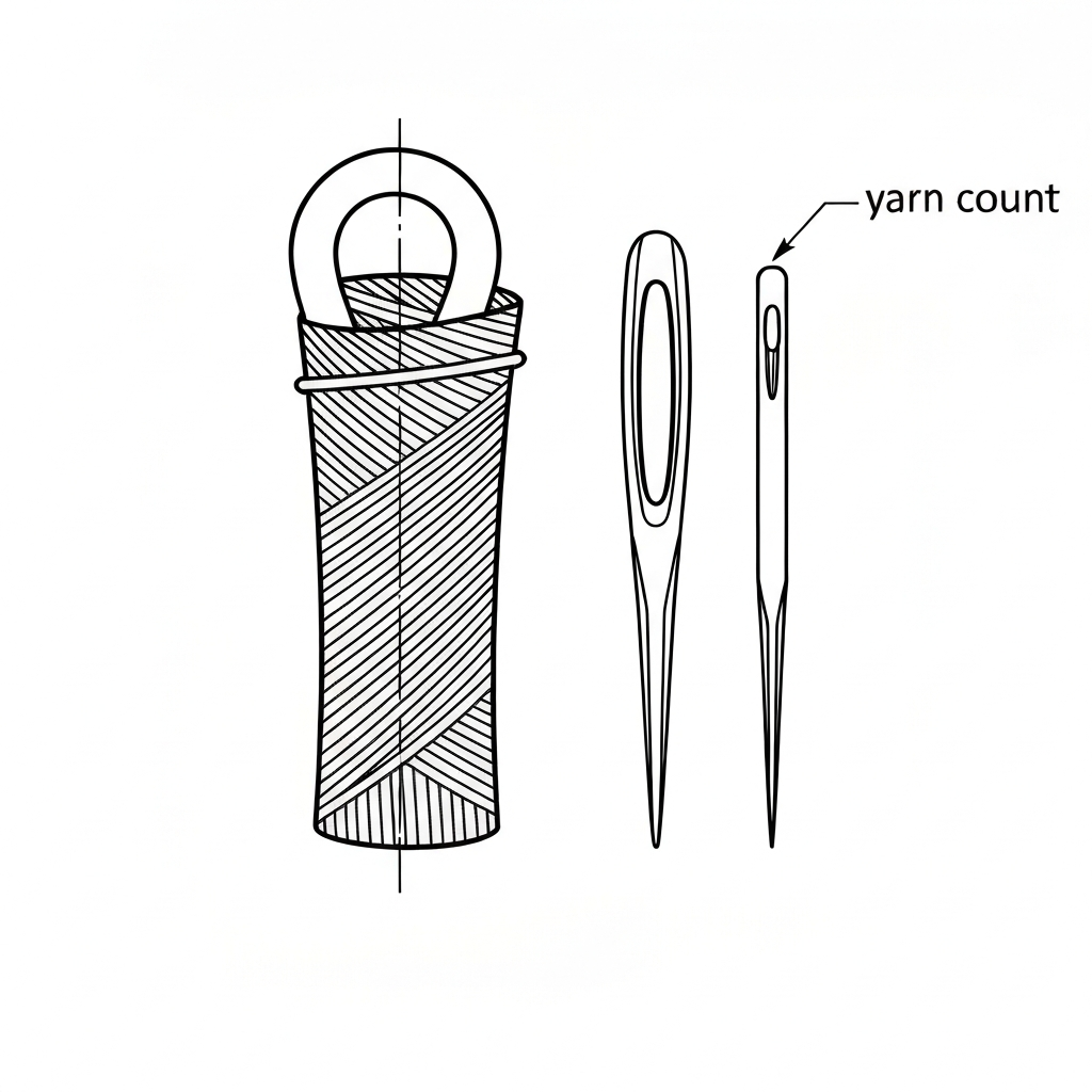 번수 (Yarn Count / chi số sợi / 番手) 기술 도식화
