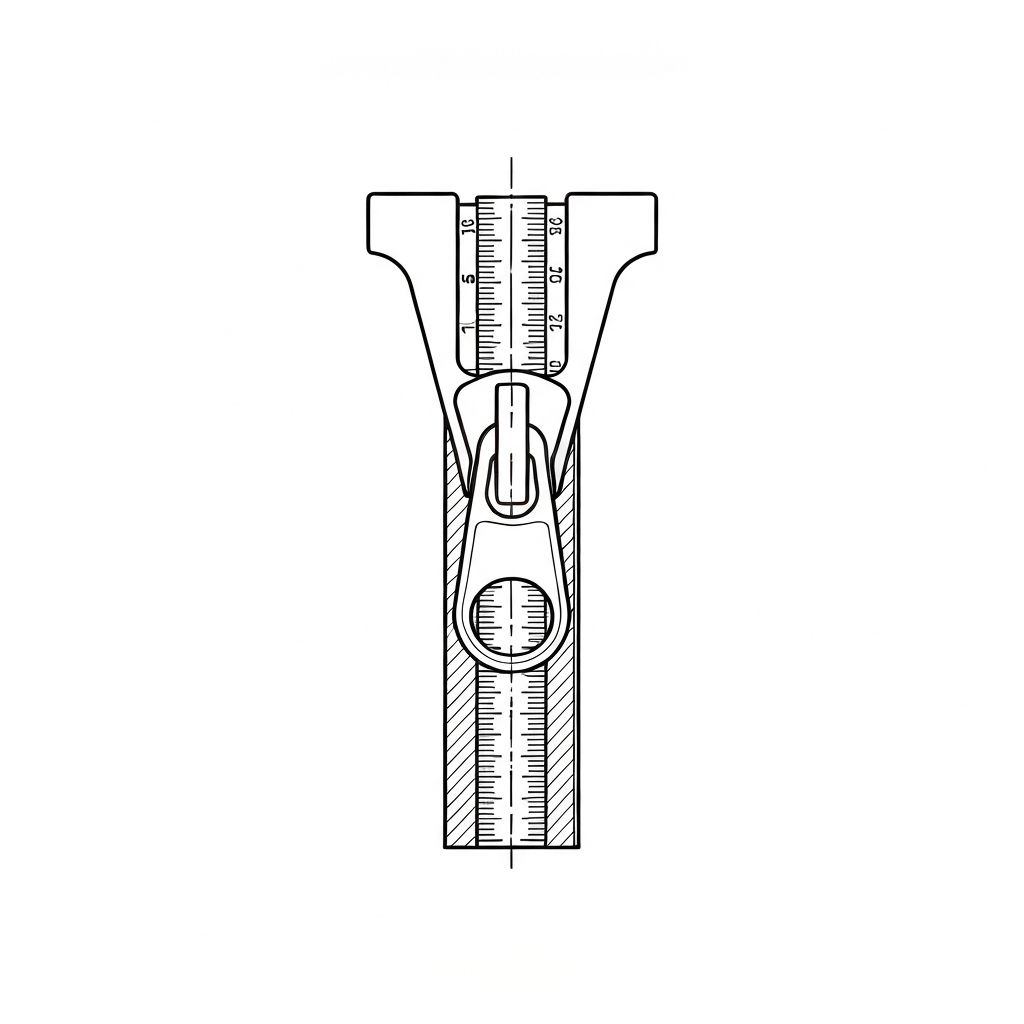 지퍼스토퍼 (Zipper Stop / chặn khóa kéo / 止め具) 기술 도식화